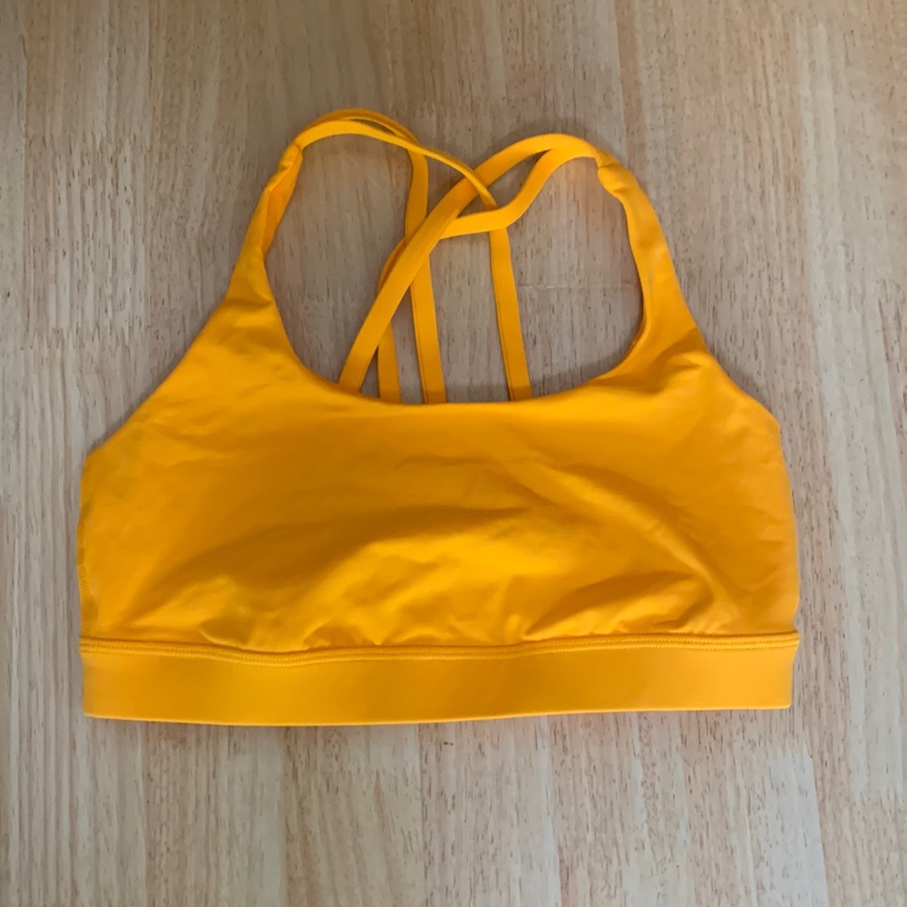 Lululemon energy bra size 6 pizazz orange